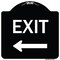 Signmission Designer Series-Exit With Left Arrow, Black & White Heavy-Gauge Aluminum, 18" H, 18" L, BW-1818-9843 A-DES-BW-1818-9843 - alternate 1
